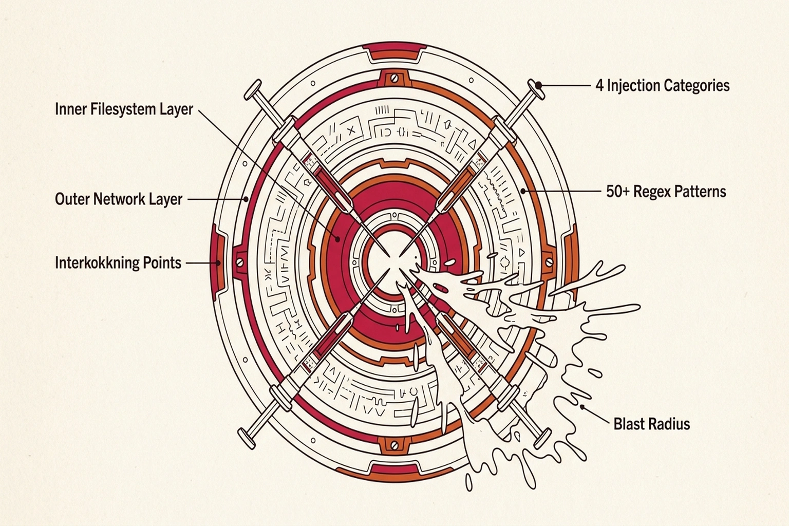 Infographic illustrating Claude Code Security Features and Blind Spots from AI Coding Assistant Security: Codex vs Claude Cod