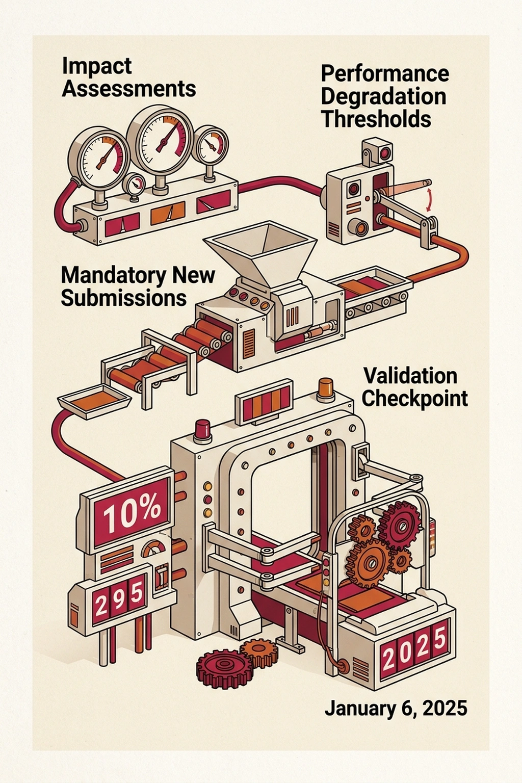 Infographic illustrating What the Next Guidance Will Demand from FDA AI Medical Device PCCP Guidance, Explained