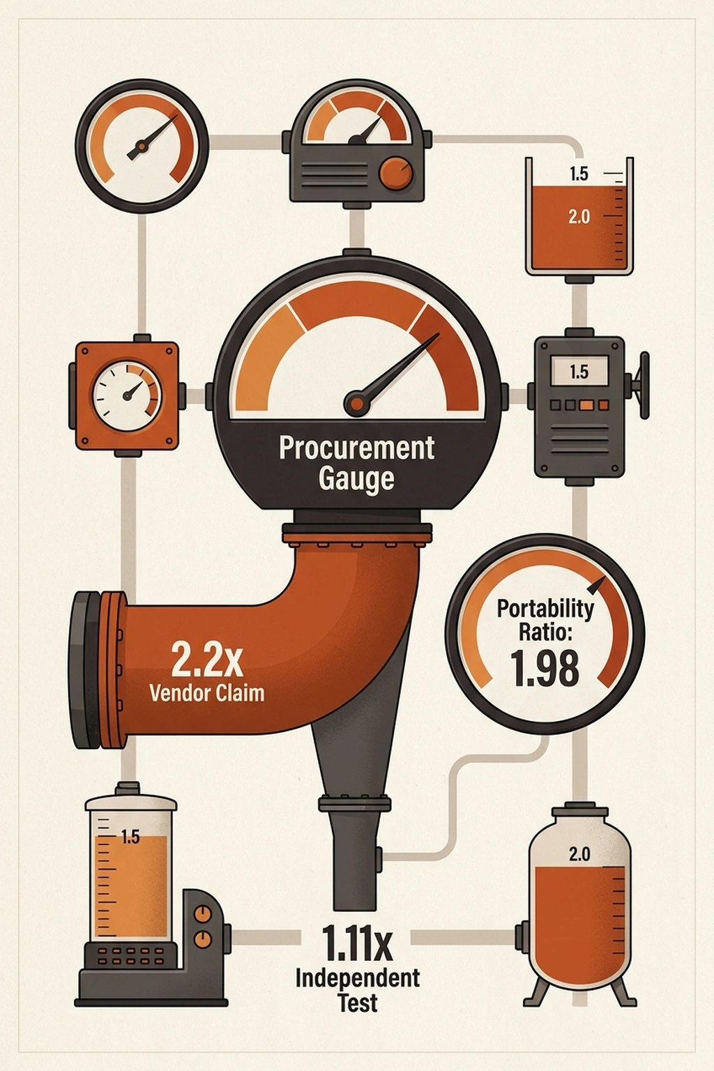 Infographic illustrating Run the Portability Ratio Before Signing from Nemotron 3: NVIDIA Claims 2.2x, Tests Show 10%