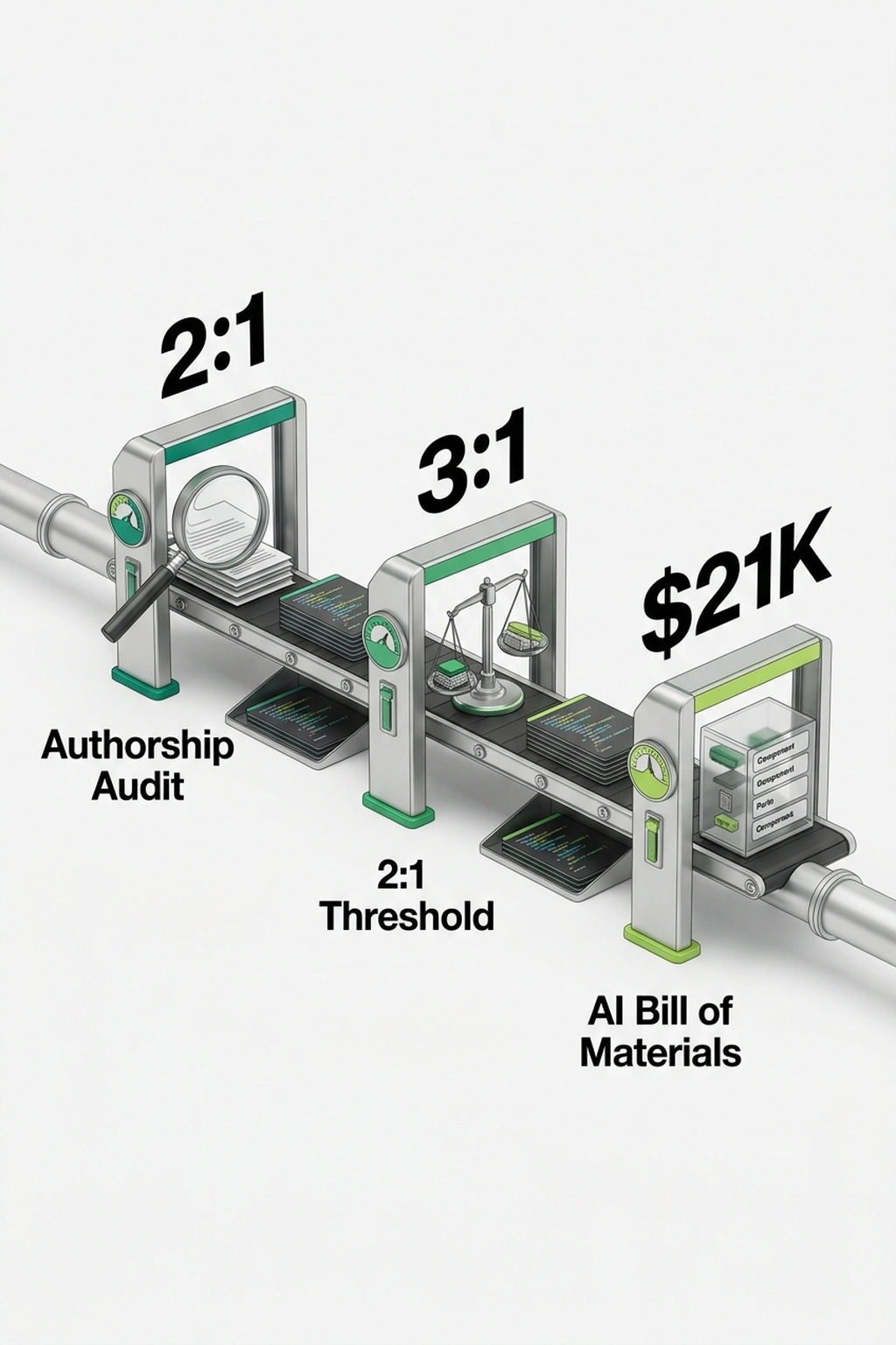 Infographic illustrating What to Do Before Your Next Deploy from Shadow AI Costs $21K Per App: The 3:1 Ratio Nobody Tracks
